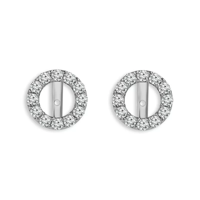 14K White Gold 1ctw Diamond Earring Jackets