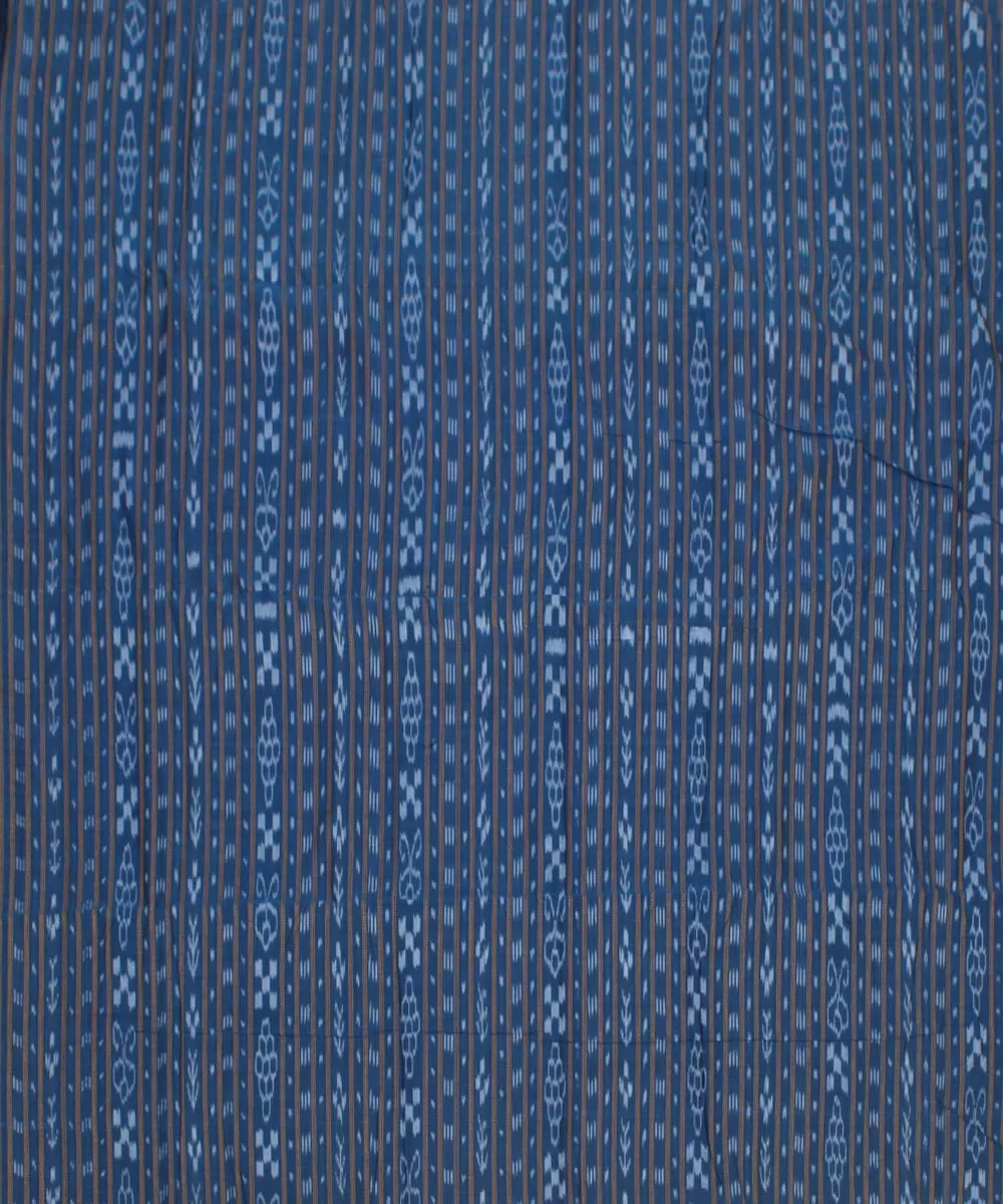 2.4 m royal blue handwoven cotton nuapatna dress material