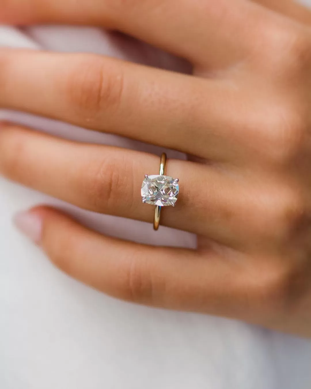 2.50CT Dainty Cushion Cut Engagement Ring