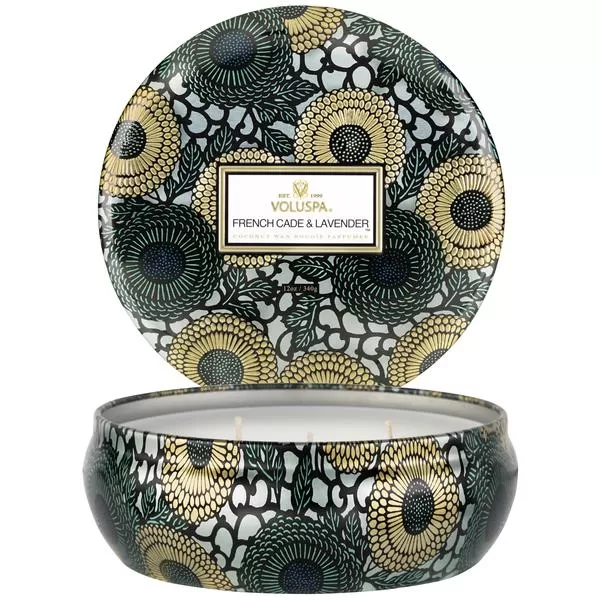 3 Wick Decorative Tin Candle