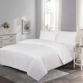 300 Thread Count Satin Stripe Duvet Set - White