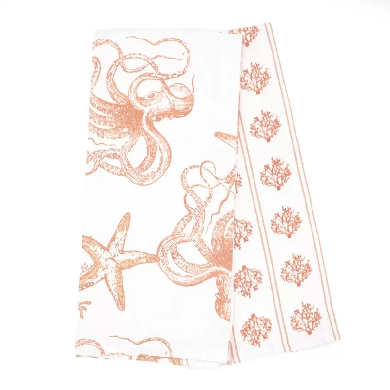 8 OAK LANE | Coral Octopus Kitchen Towel Set