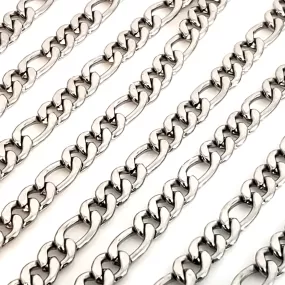 8mm Figaro Chain, Lot Size 30 Feet, #1978