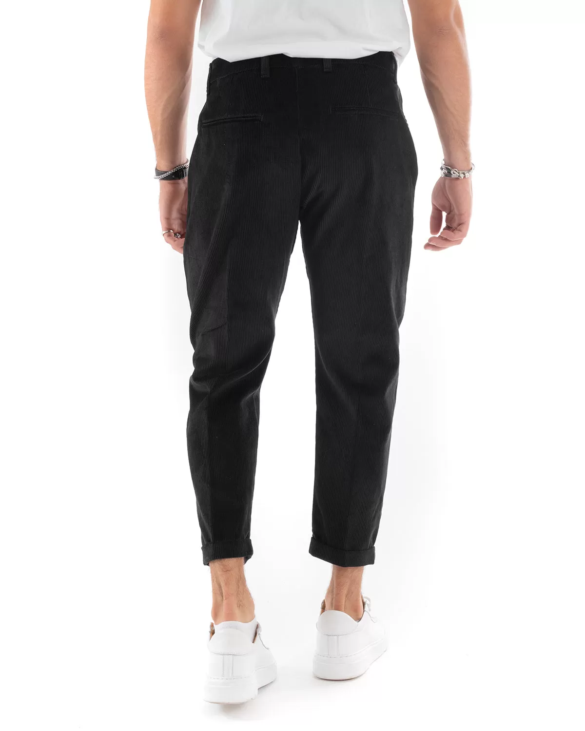 Abito Uomo Monopetto Vestito Velluto Completo Giacca Pantaloni Nero Elegante Cerimonia GIOSAL-OU2187A