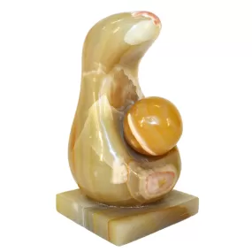 Abstract Onyx Sculpture of Mother and Child