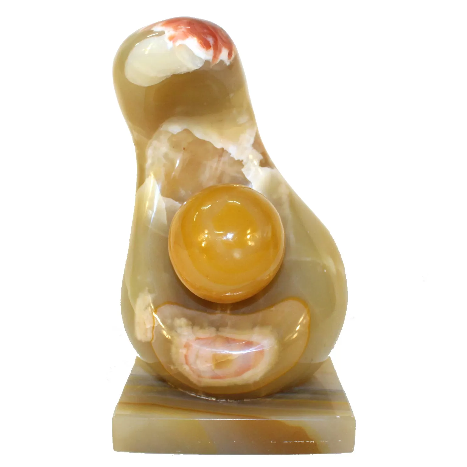 Abstract Onyx Sculpture of Mother and Child