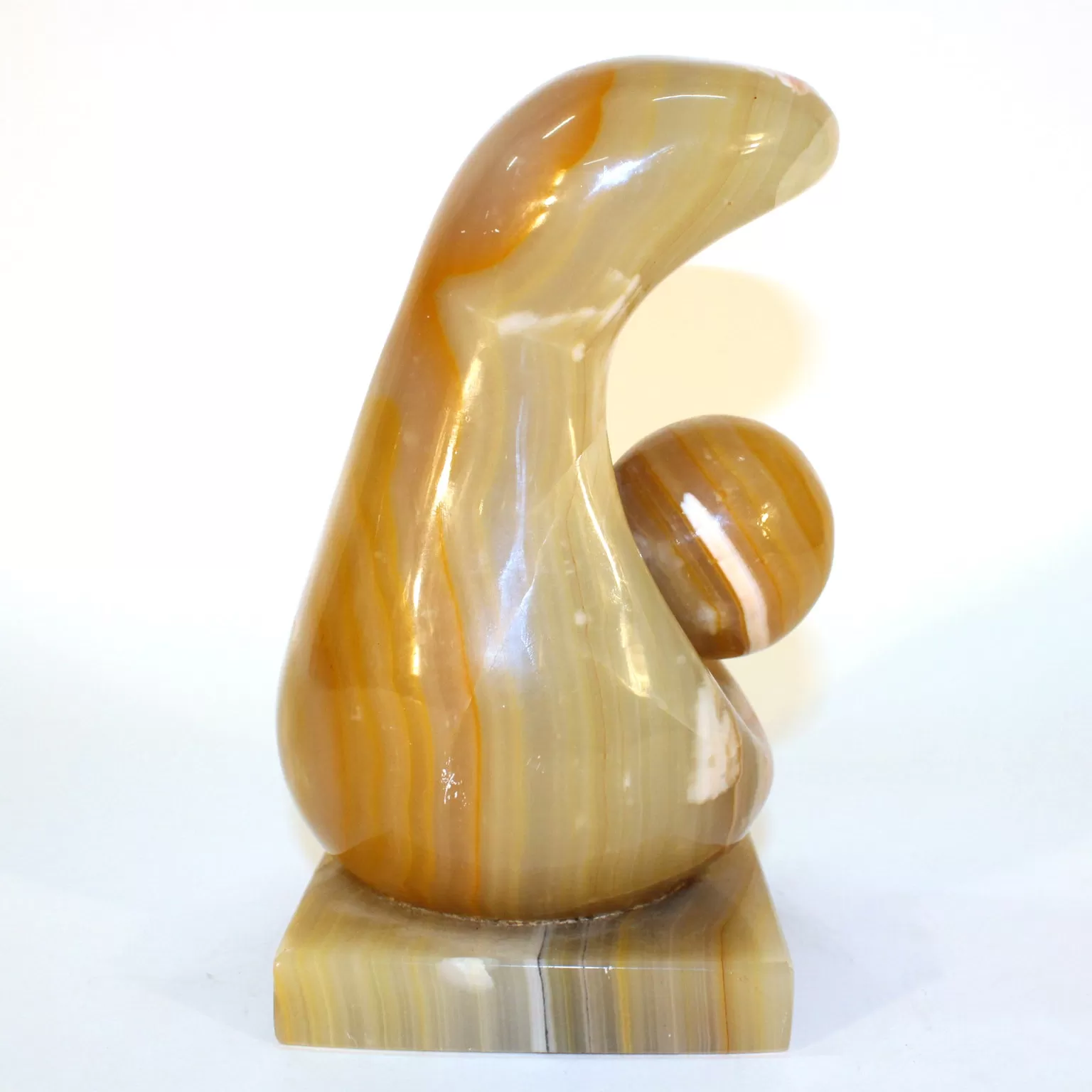 Abstract Onyx Sculpture of Mother and Child