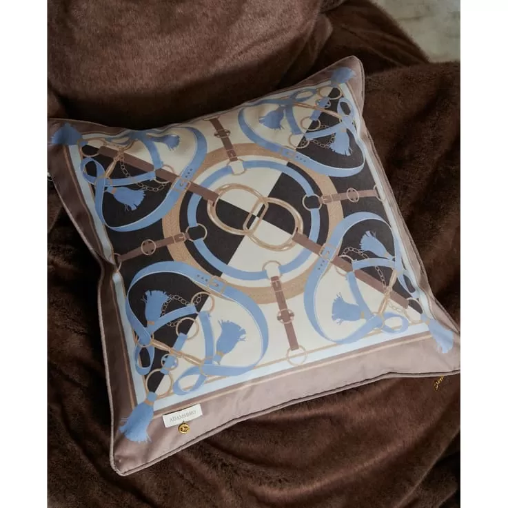 Adamsbro Equi Lusso Velvet Cushion Light Blue 55 cm x 55 cm