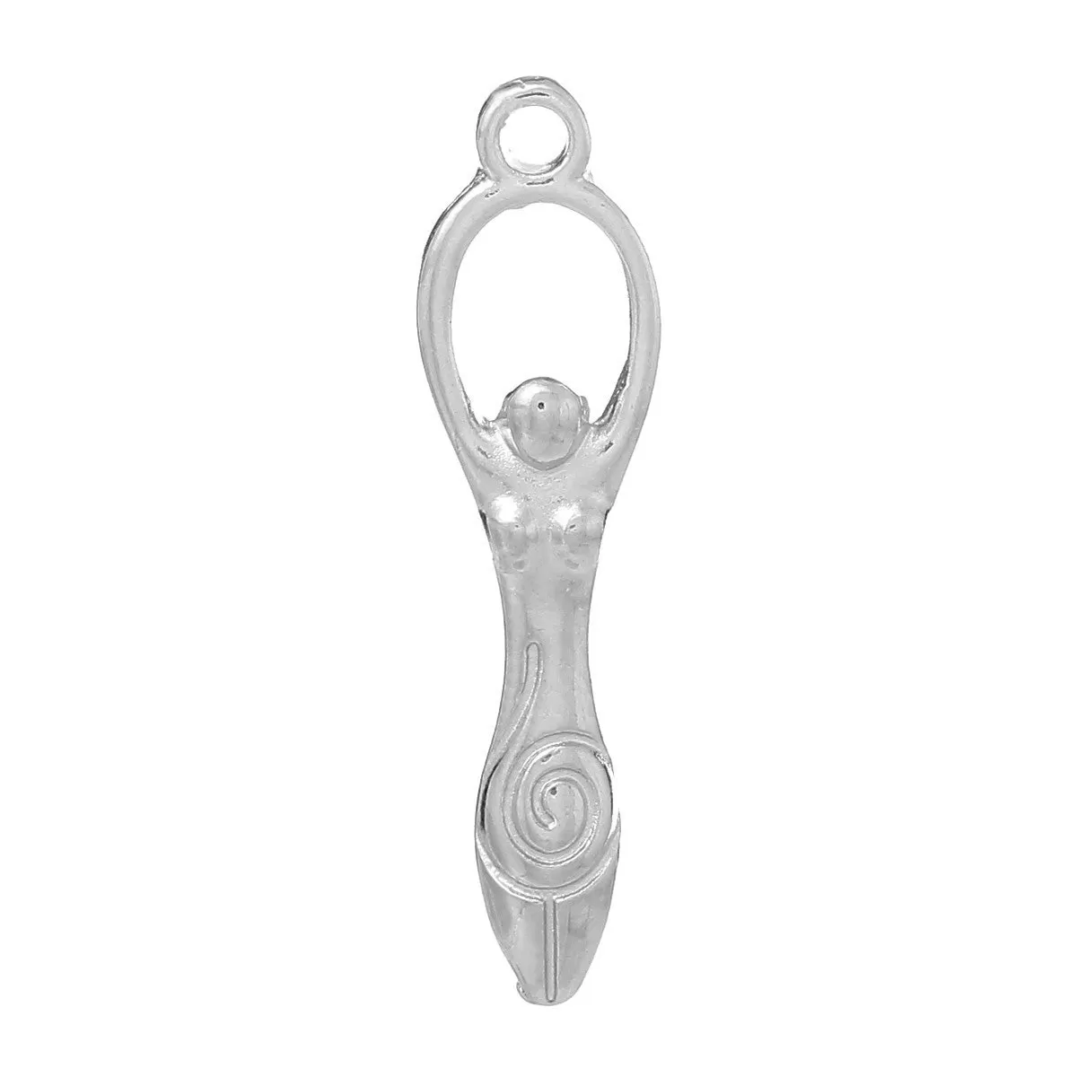 AVBeads Pagan Goddess Charms Silver 33mm x 9mm Metal Charms 4pcs