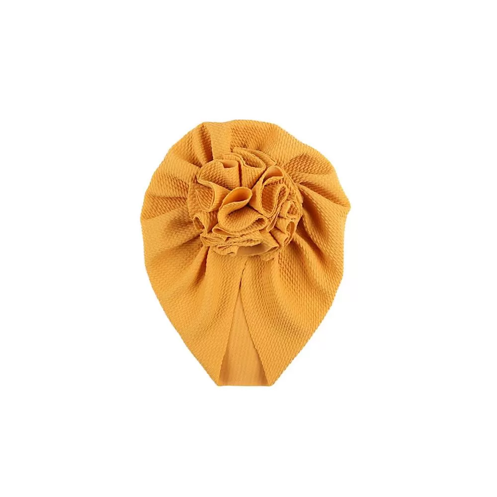 Baby Bobble Knot Turban in Mustard