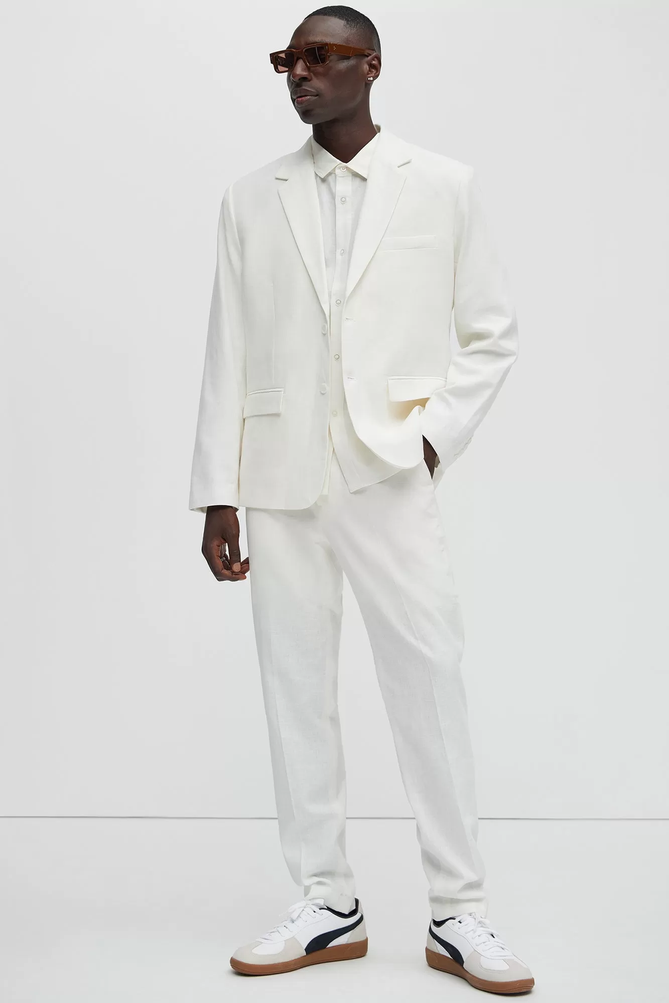 Bahamas Linen Suit Jacket - White