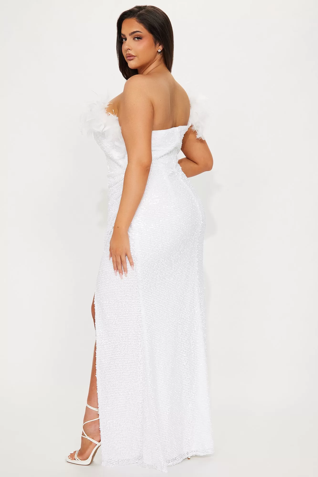 Best Nights Sequin Maxi Dress - White