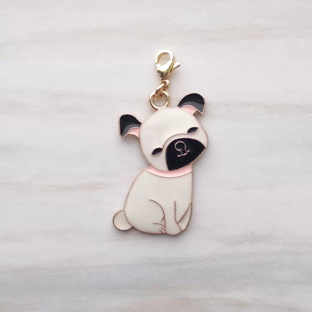 Black and White Pug Simple Charm