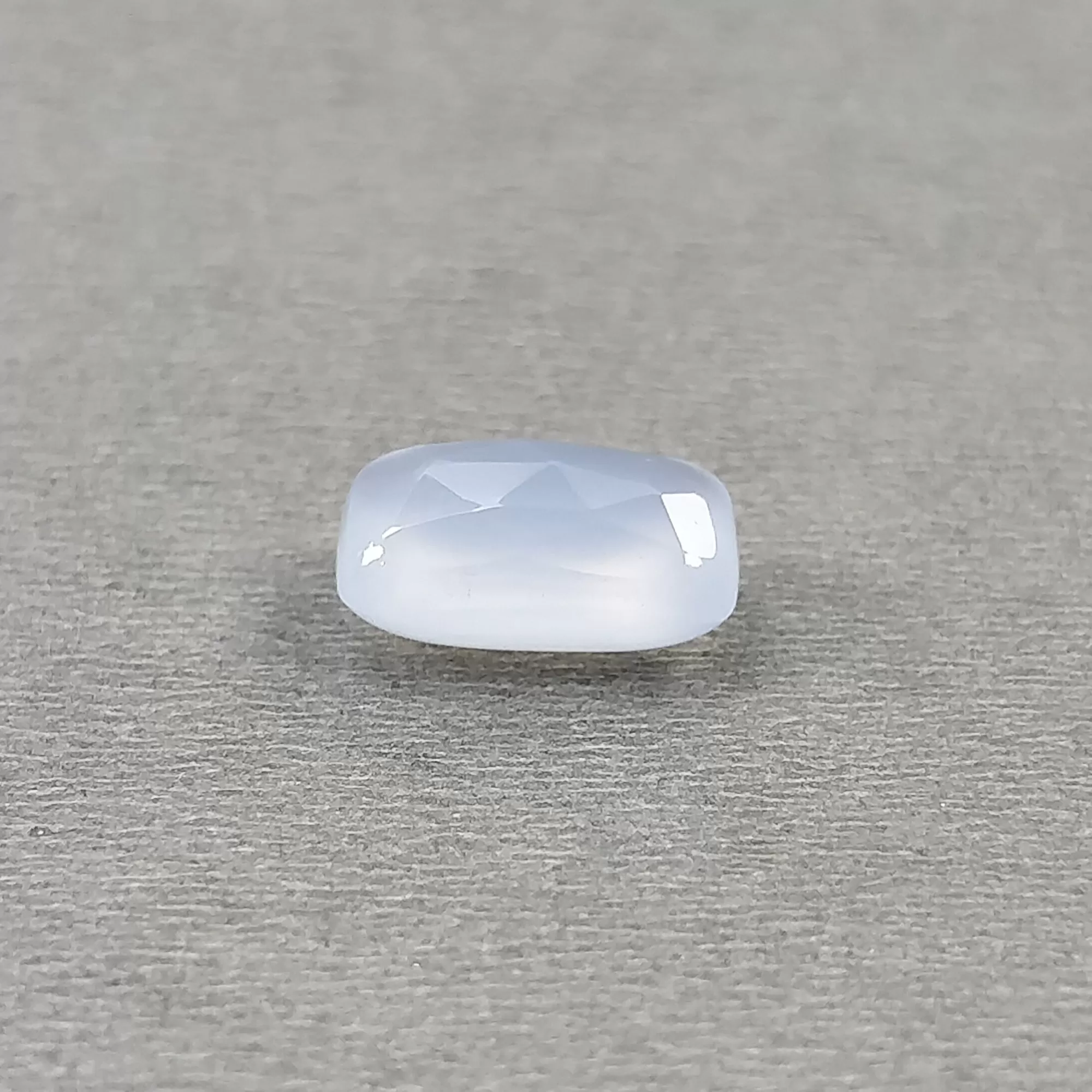 Blue Chalcedony Gemstone Rose Cut : 4.45cts Natural Untreated Chalcedony Cushion Shape 12*8mm