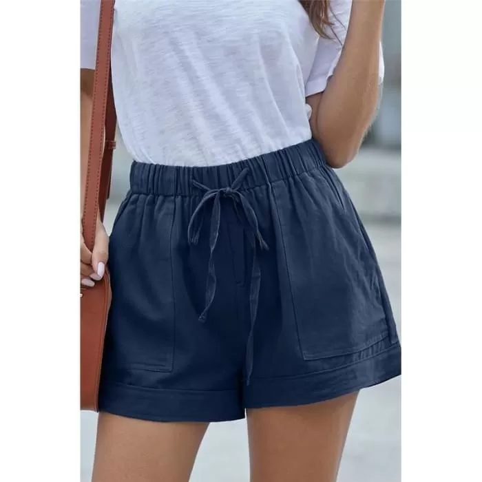 Blue Ink Casual Tencel Shorts