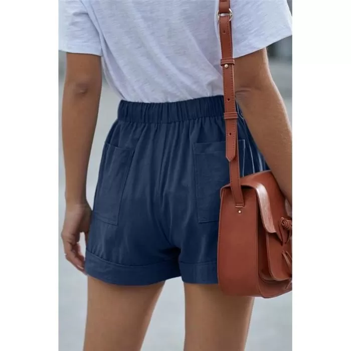 Blue Ink Casual Tencel Shorts