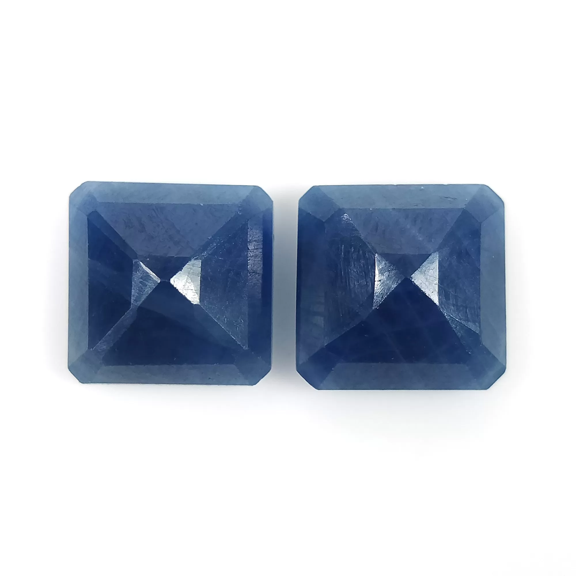 BLUE SAPPHIRE Gemstone Cut September Birthstone : 6.15cts Natural Untreated Unheated Sapphire Normal Cut Cushion Shape 8mm Pair