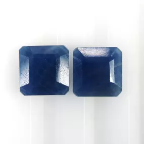 BLUE SAPPHIRE Gemstone Cut September Birthstone : 6.15cts Natural Untreated Unheated Sapphire Normal Cut Cushion Shape 8mm Pair