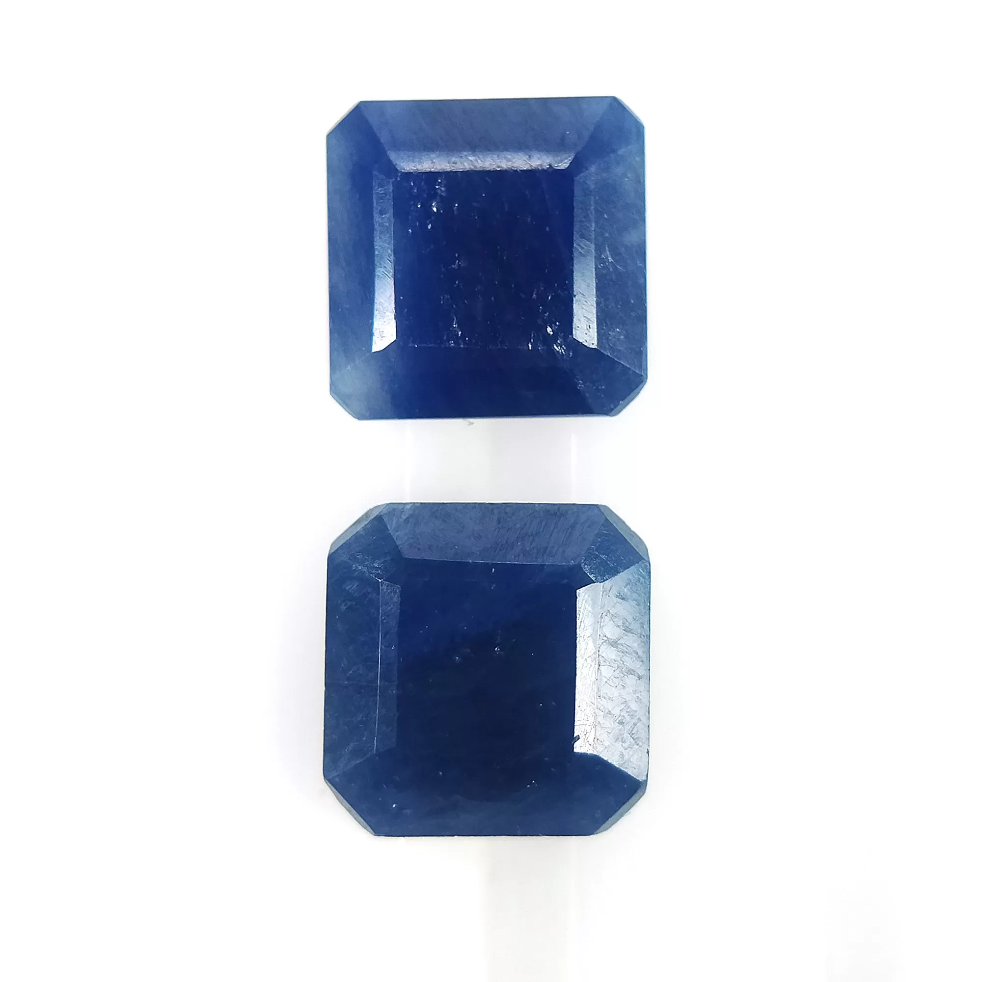 BLUE SAPPHIRE Gemstone Cut September Birthstone : 6.55cts Natural Untreated Unheated Sapphire Normal Cut Cushion Shape 8mm Pair