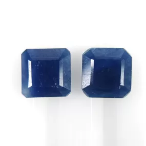 BLUE SAPPHIRE Gemstone Cut September Birthstone : 6.55cts Natural Untreated Unheated Sapphire Normal Cut Cushion Shape 8mm Pair