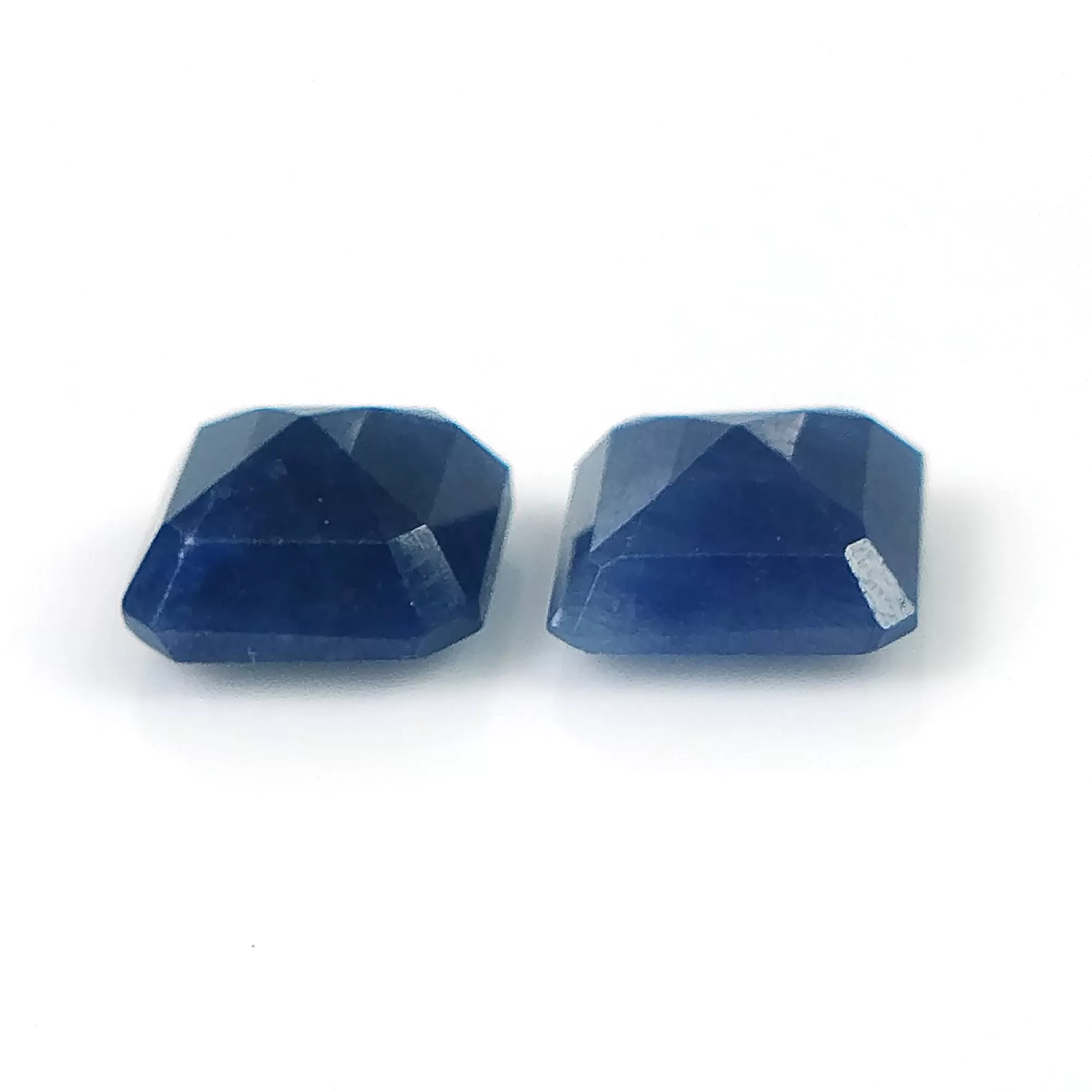 BLUE SAPPHIRE Gemstone Cut September Birthstone : 6.55cts Natural Untreated Unheated Sapphire Normal Cut Cushion Shape 8mm Pair