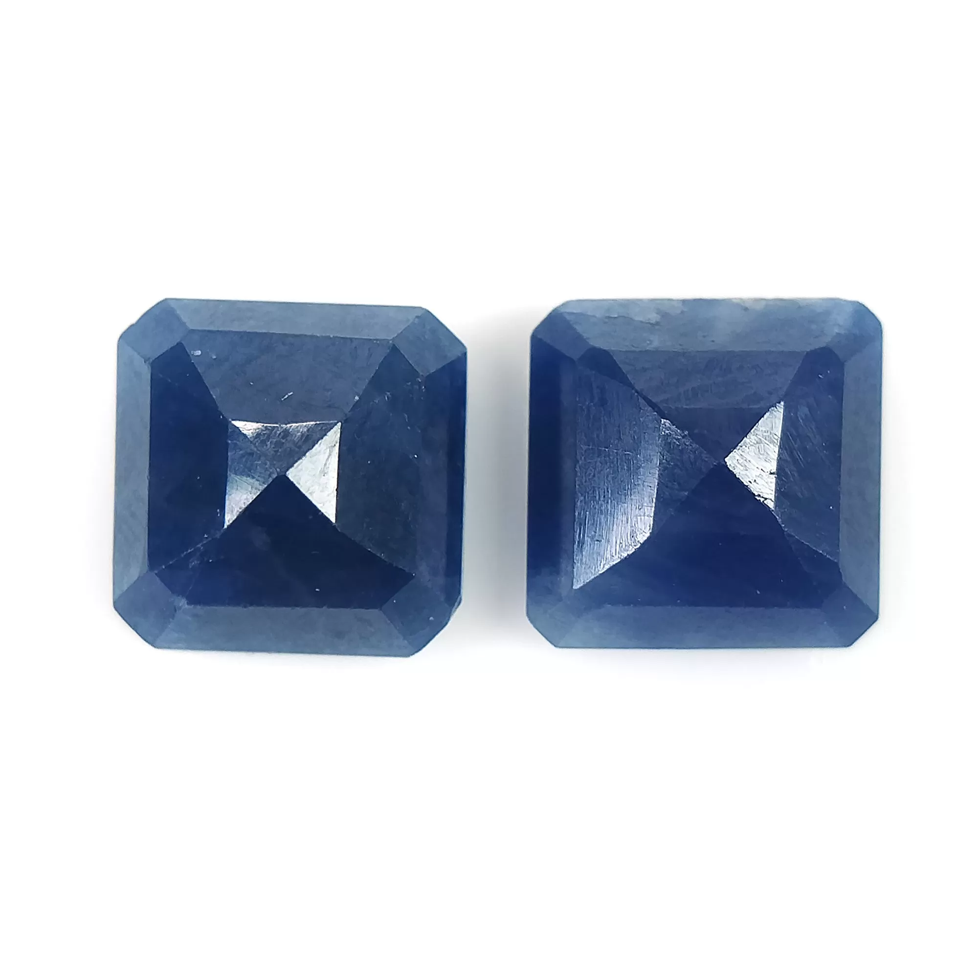 BLUE SAPPHIRE Gemstone Cut September Birthstone : 6.55cts Natural Untreated Unheated Sapphire Normal Cut Cushion Shape 8mm Pair