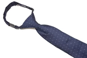 Boys Neck Tie - Navy Pink Micro Polkadot