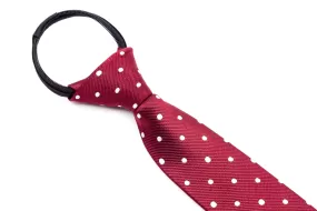 Boys Ties - Maroon Polka Dot