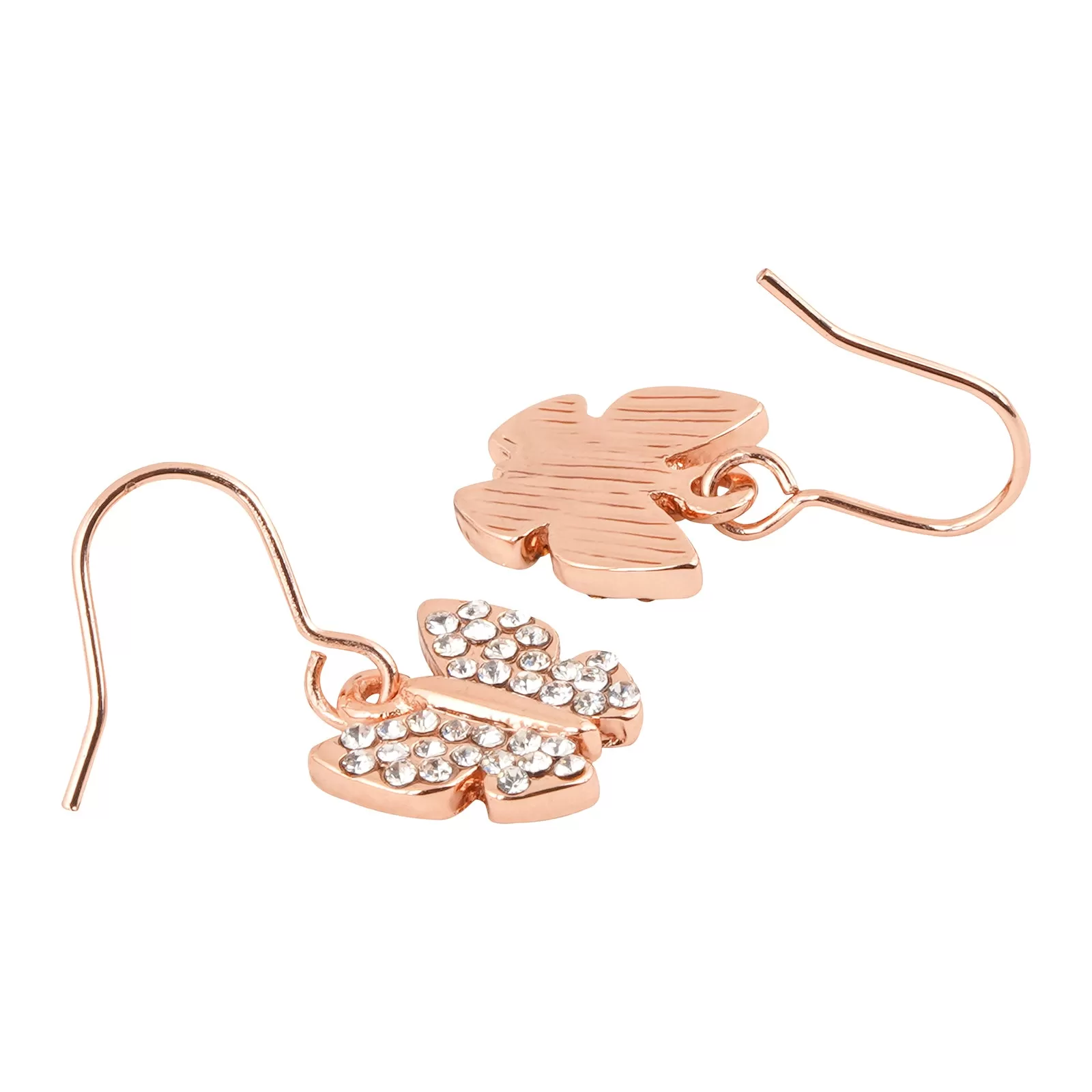 Butterfly Rhinestone Rosegold Earrings