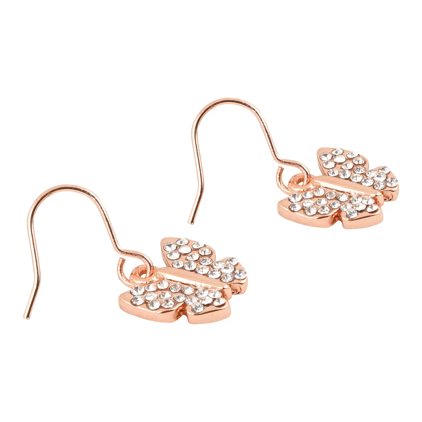 Butterfly Rhinestone Rosegold Earrings