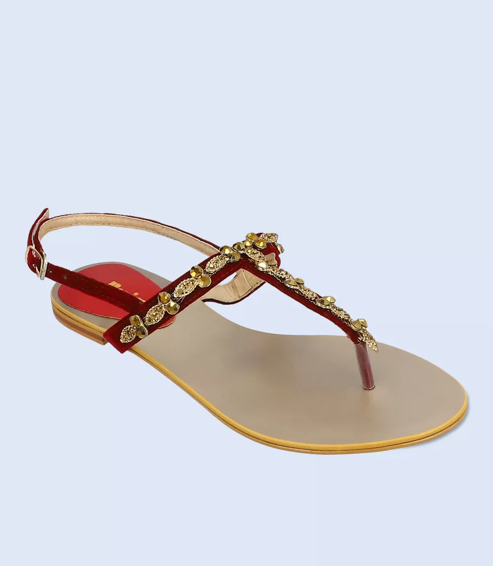 BW6076-MAROON-Women Formal Sandal