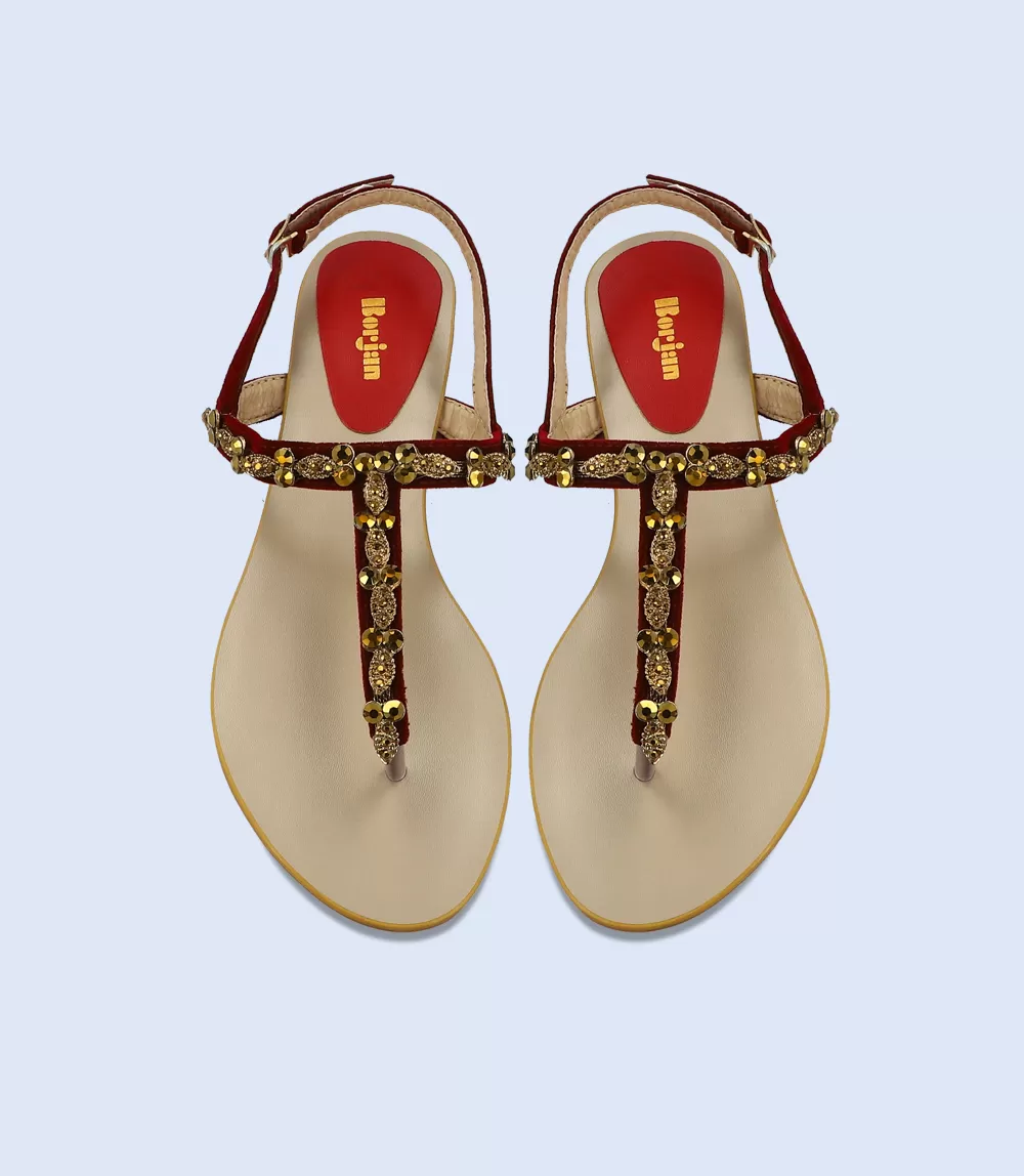 BW6076-MAROON-Women Formal Sandal