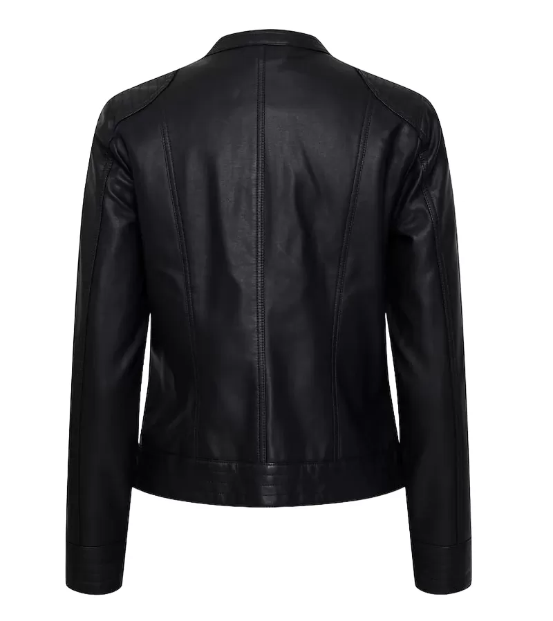 b.young women's eco-leather jacket Byacom 20809396 200451 black