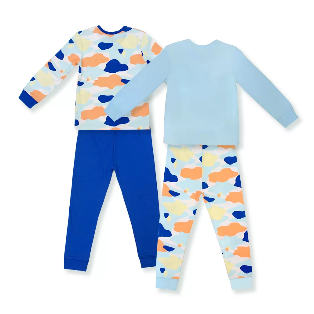 Camo Flash Jammies Pyjamas 4pc Bundle Set (Blue)