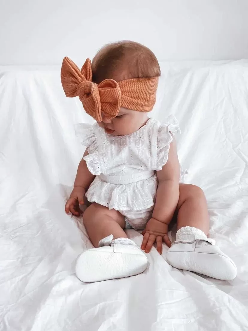 Chunky Waffle Bow Headband | Coral