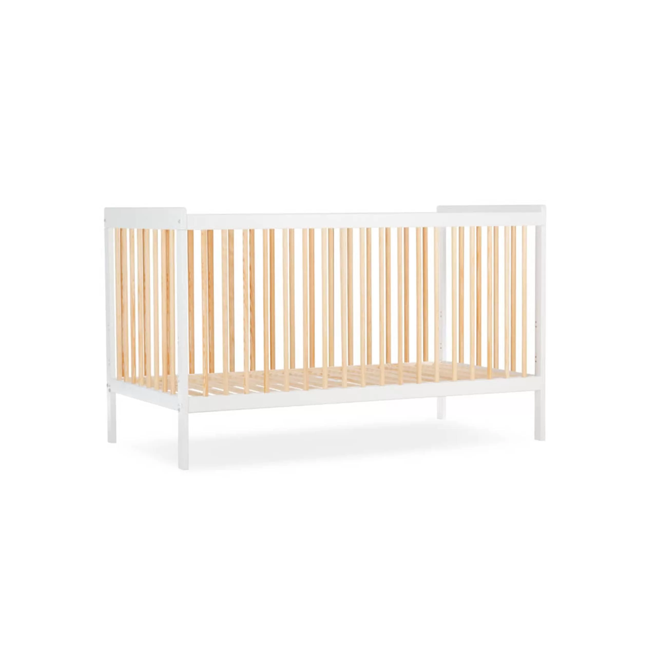 CuddleCo Nola 3pc Set Changer, Cot Bed and Clothes Rail - White & Natural