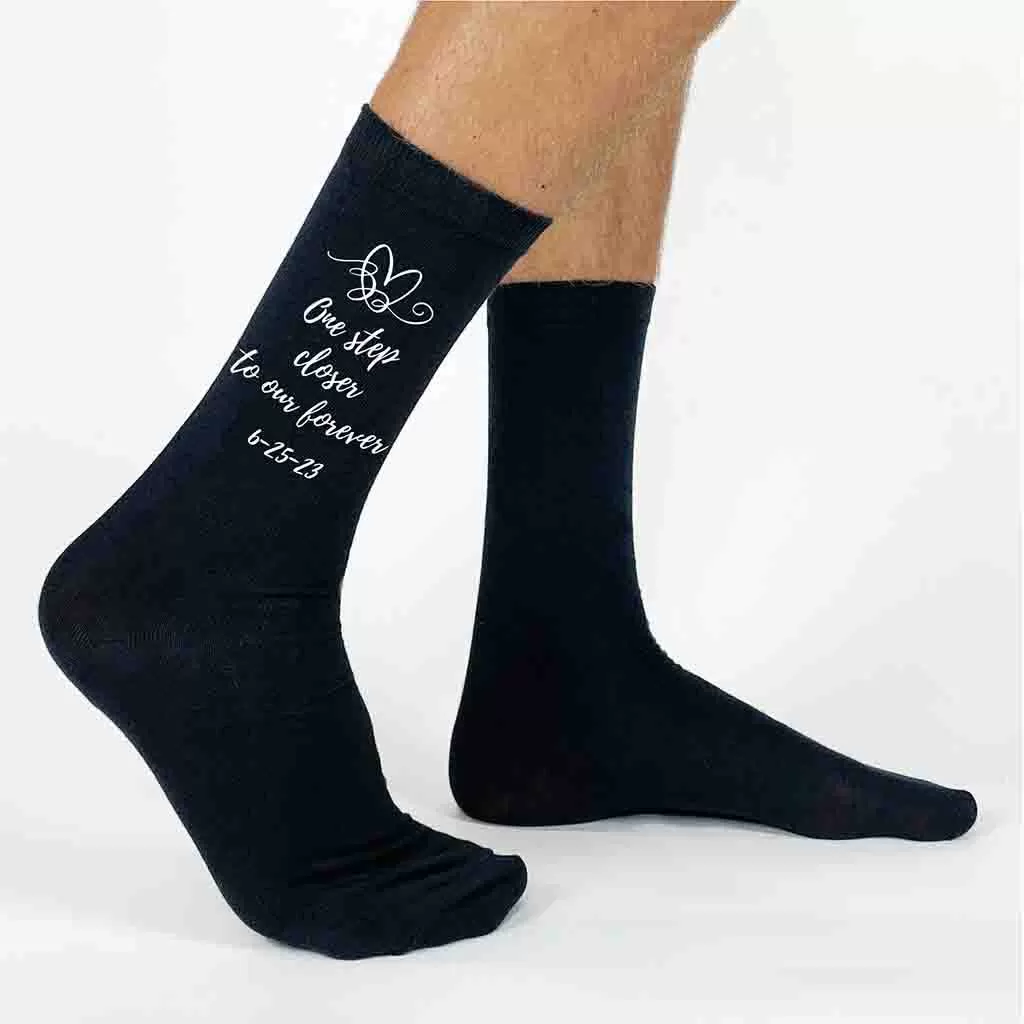 Customized Wedding Socks for the Groom - One Step Closer