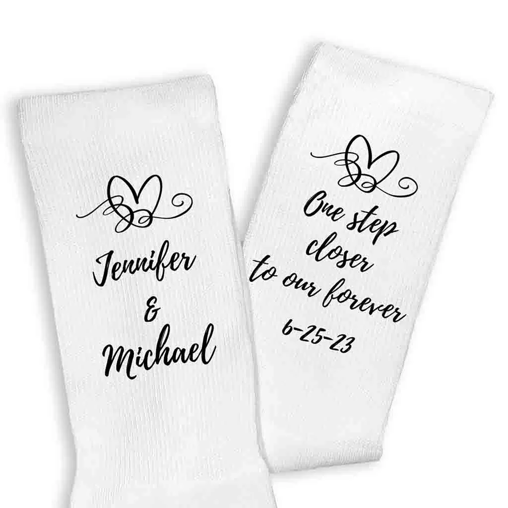 Customized Wedding Socks for the Groom - One Step Closer