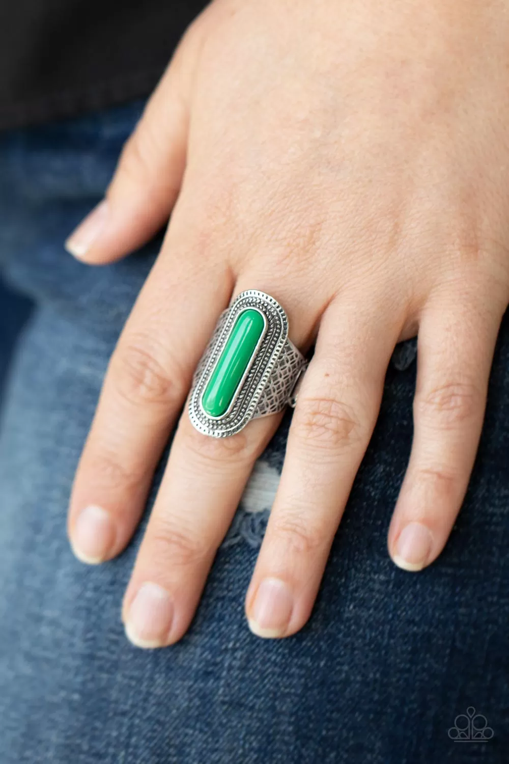 Dubai Distraction Green Ring - Paparazzi Accessories