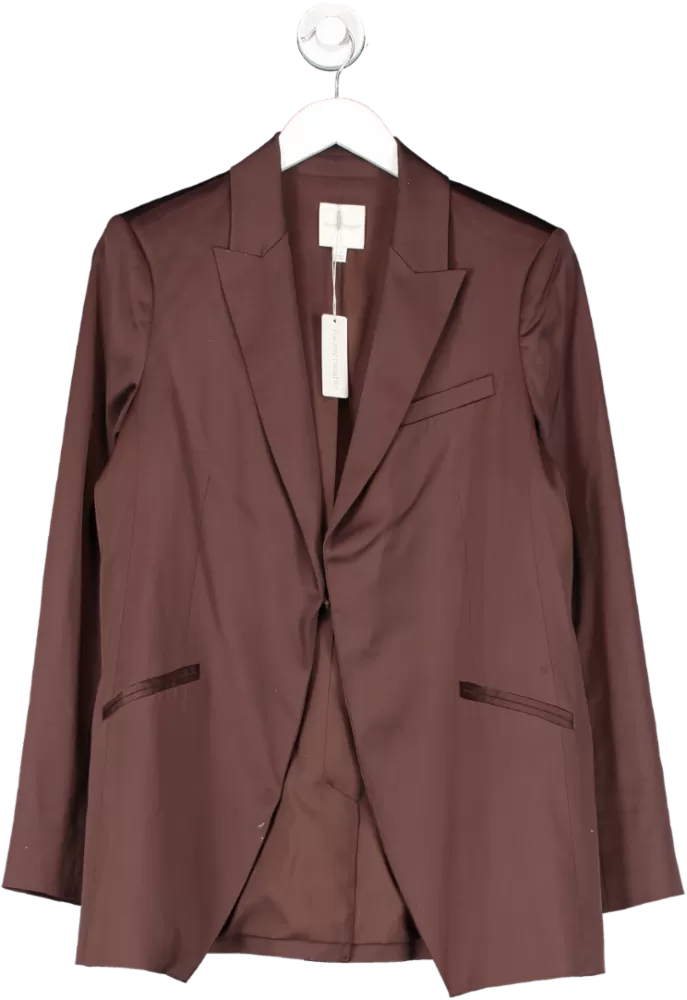 Favorite Daughter Brown Satin Coffee Blazer UK M