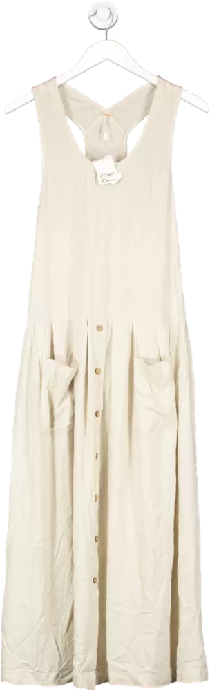 Free People Beige Run Away With Me Maxi Dress UK XS