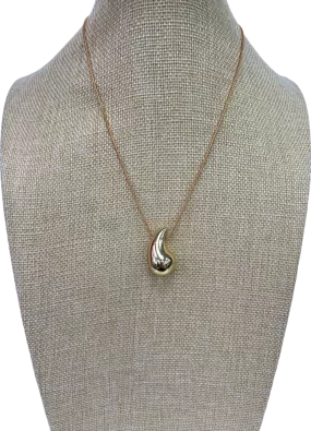 Gold large Teardrop  Necklace