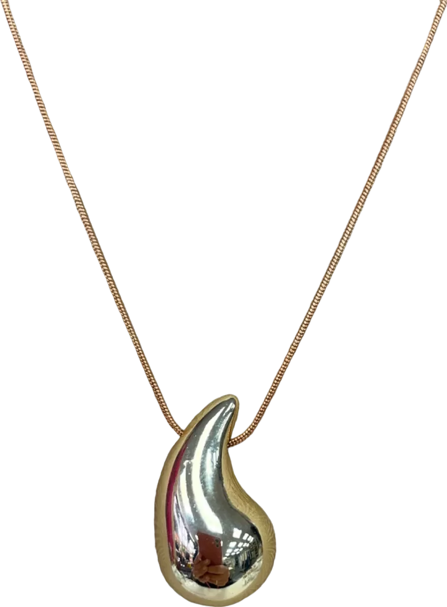 Gold large Teardrop  Necklace