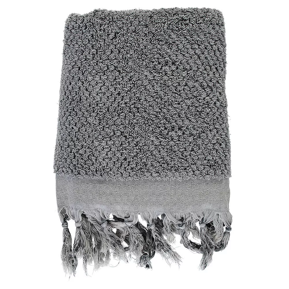 Grey Pom Pom Bath Turkish Towel