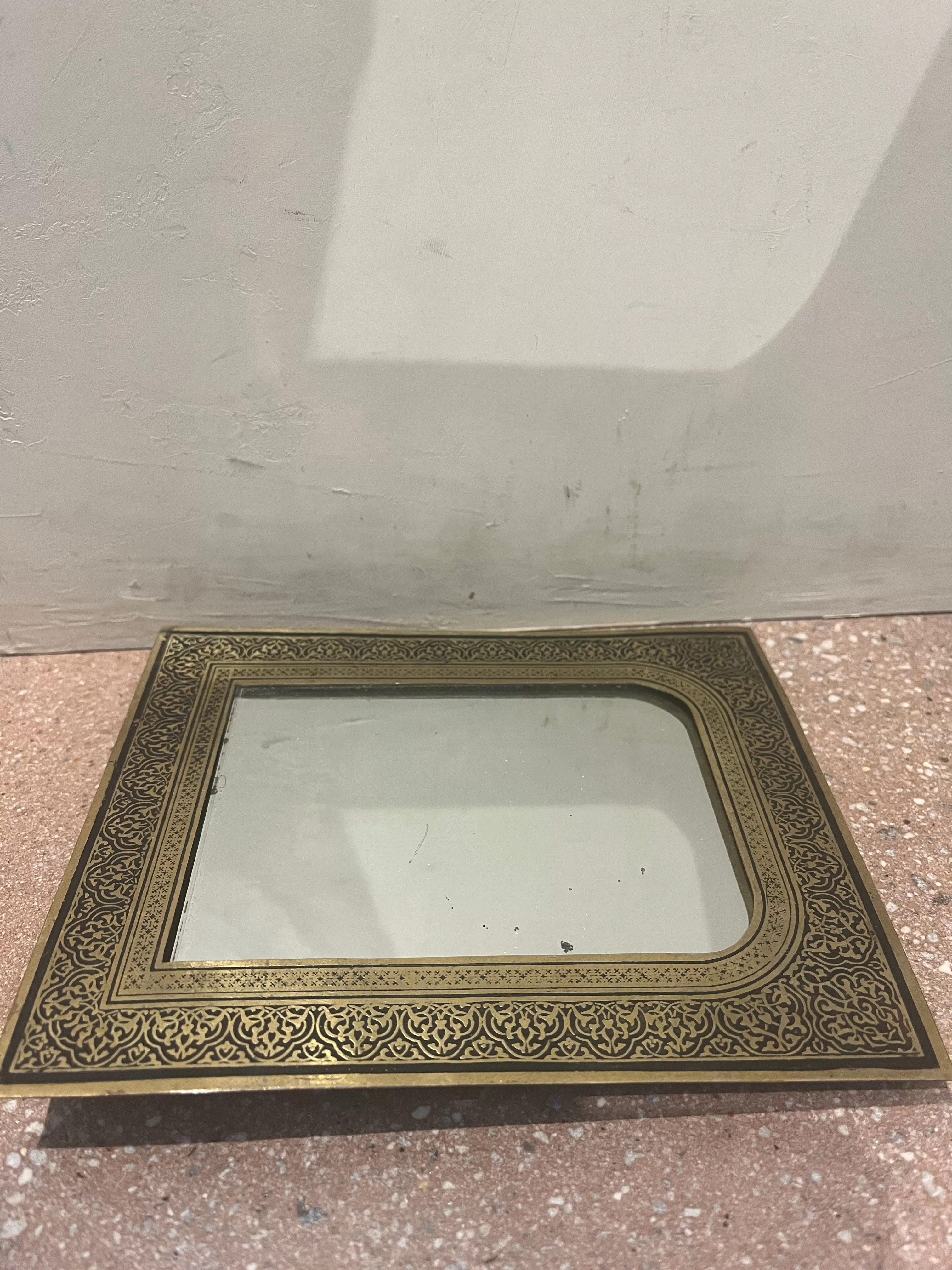 Hand-Etched Brass Decorative Mirror