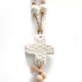 Handmade Estilo Mini Hanging Cross White