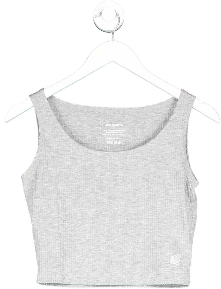 Jed North Grey Ribbed Cropped Tank Top UK S