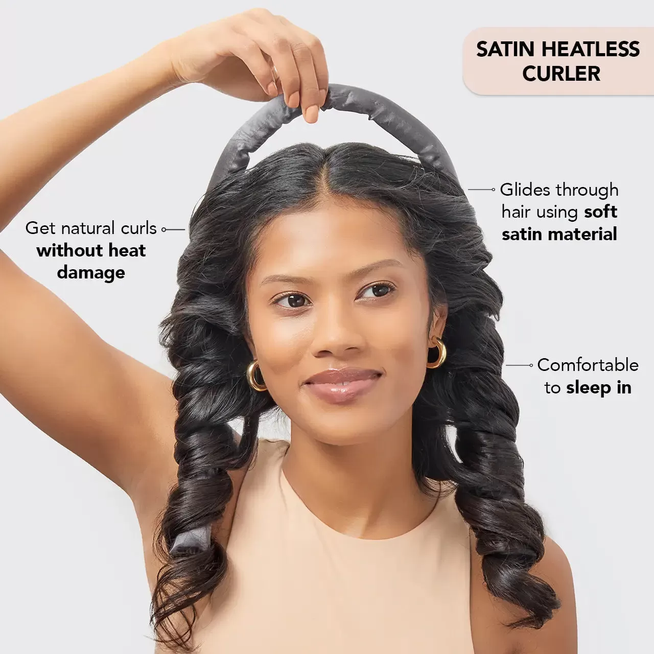 Kitsch | Satin Heatless Curling Set - Charcoal