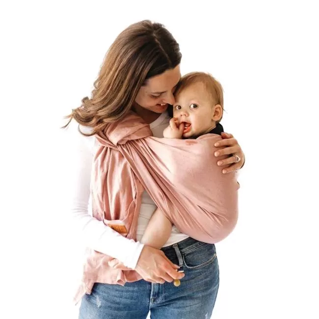 Kyte Baby Linen Ring Sling in Dogwood with Rose Gold Rings