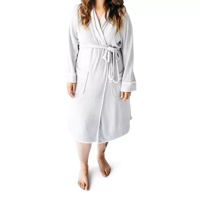 Kyte Mama Adult Bath Robe in Storm with Cloud Trim